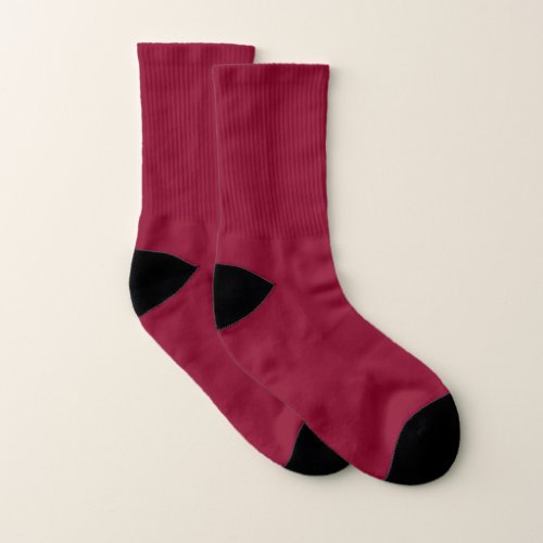 Solid medium berry red socks