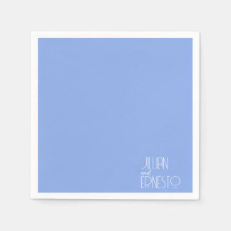 Solid Medium Blue Lily of the Valley Custom Napkins