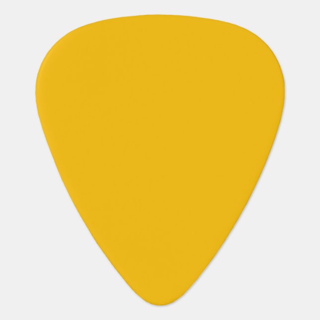 Solid medium cadmium yellow amber guitar pick (Front)