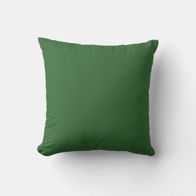 solid medium forest blue green plain pillow (Front)