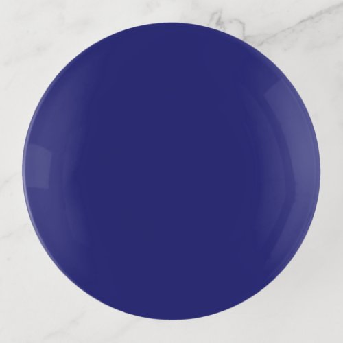 Solid Midnight Blue Color Minimalist Plain Trinket Tray
