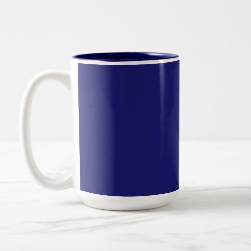 Solid Midnight Blue Color Minimalist Plain Two_Tone Coffee Mug