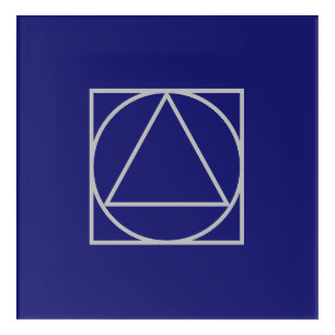 Solid Midnight Blue Square Circle Triangle Shapes Acrylic Print