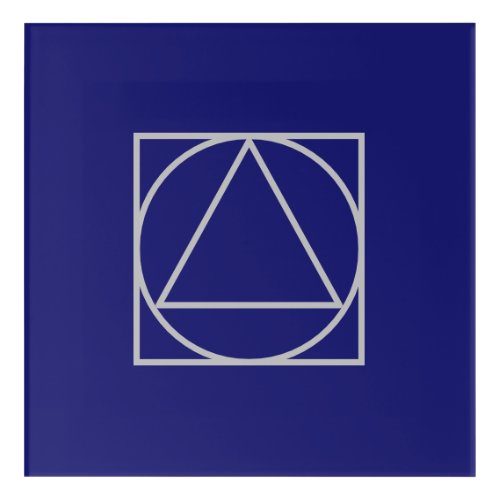 Solid Midnight Blue Square Circle Triangle Shapes Acrylic Print