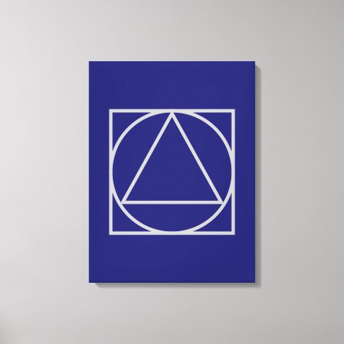 Solid Midnight Blue Square Circle Triangle Shapes Canvas Print
