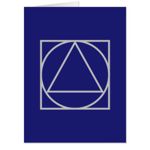 Solid Midnight Blue Square Circle Triangle Shapes Card