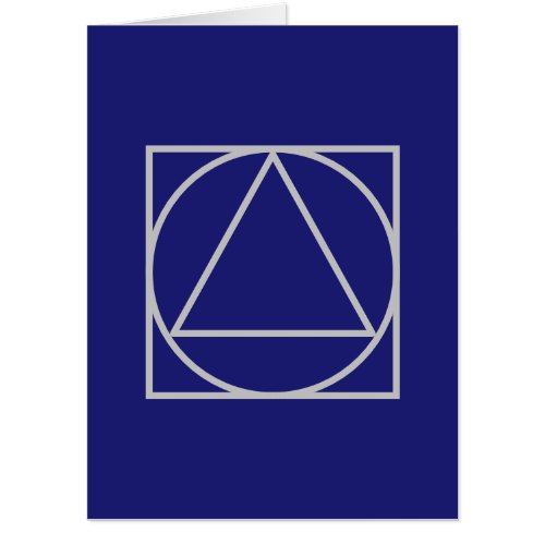 Solid Midnight Blue Square Circle Triangle Shapes Card