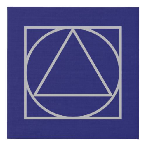 Solid Midnight Blue Square Circle Triangle Shapes Faux Canvas Print
