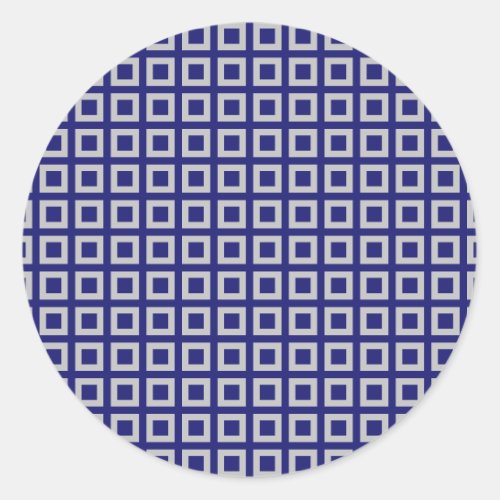 Solid Midnight Blue Square Shapes Classic Round Sticker