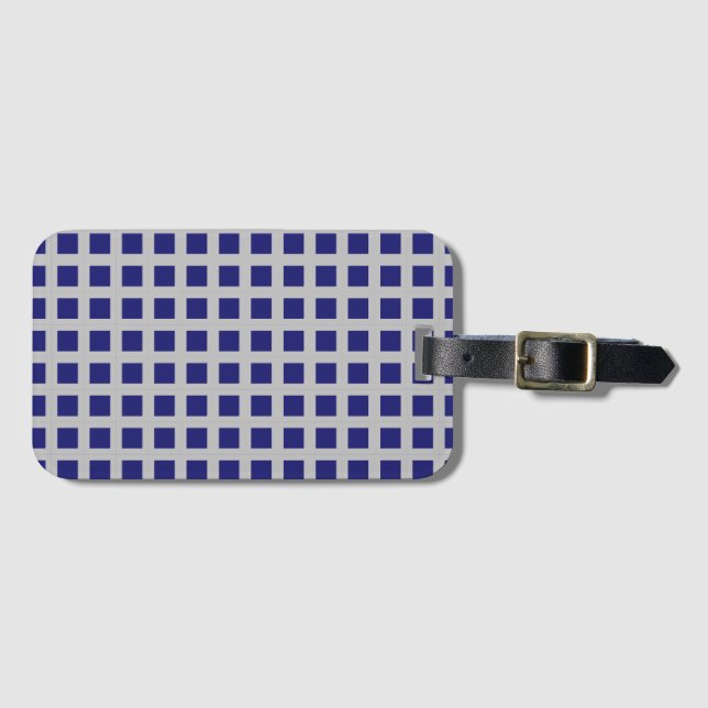 Solid Midnight Blue Square Shapes Luggage Tag (Front Horizontal)