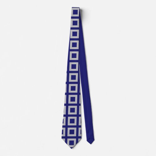 Solid Midnight Blue Square Shapes Neck Tie