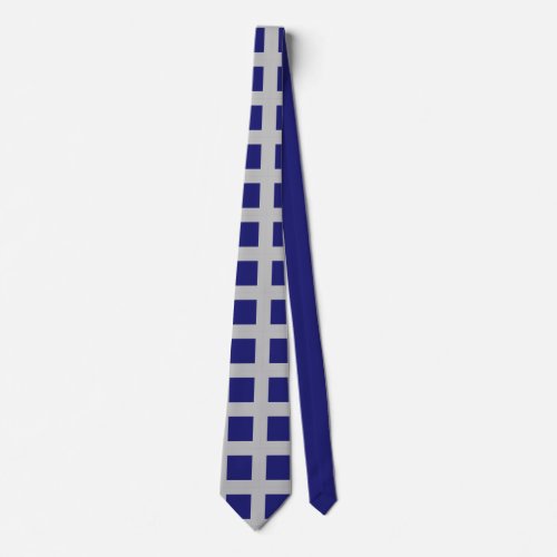 Solid Midnight Blue Square Shapes Neck Tie