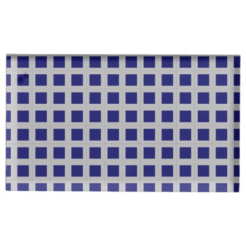 Solid Midnight Blue Square Shapes Place Card Holder