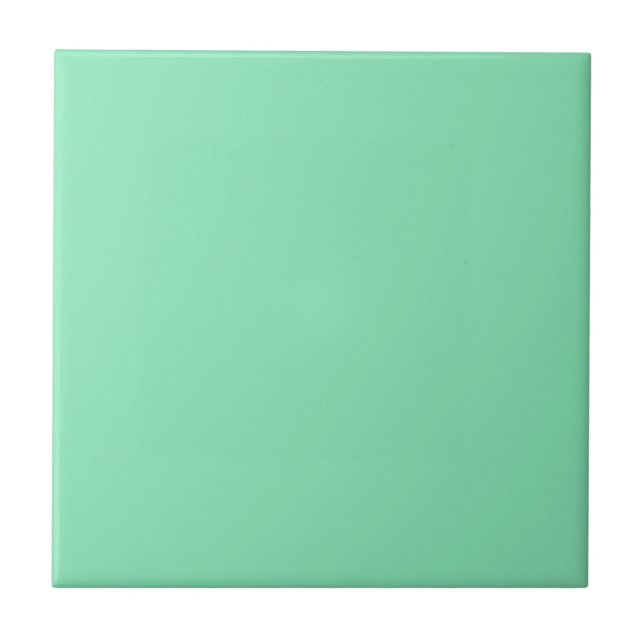 Solid Mint Green Ceramic Tile (Front)