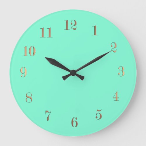 Solid mint green large clock