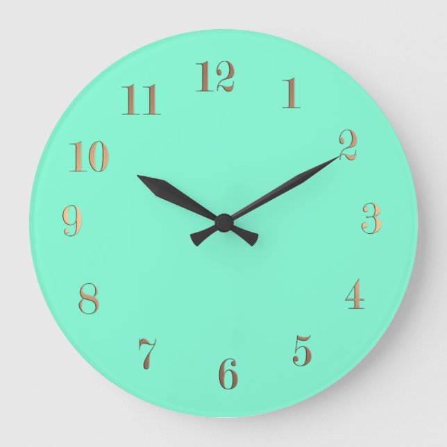 Solid, mint, green large clock (Front)