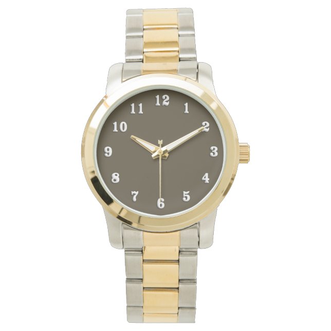 Solid Mocha Brown Face Watch (Front)