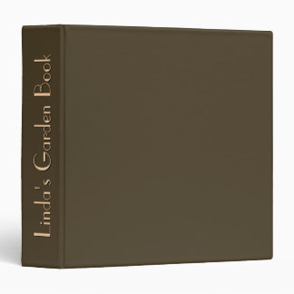 Solid Mocha Brown Garden 3 Ring Binder