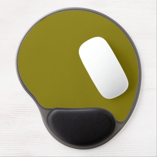 Solid mustard green olive gel mouse pad