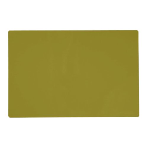 Solid mustard green olive placemat