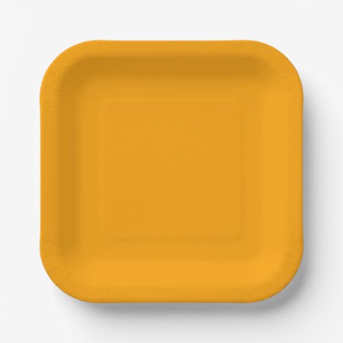 Solid mustard yellow color paper plates