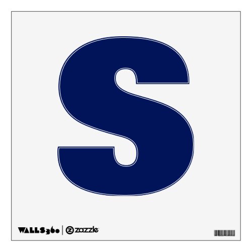 Solid navy blue alphabet letter or numbers plain wall decal