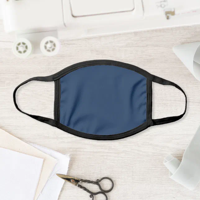 Solid Navy Blue Color Face Mask | Zazzle