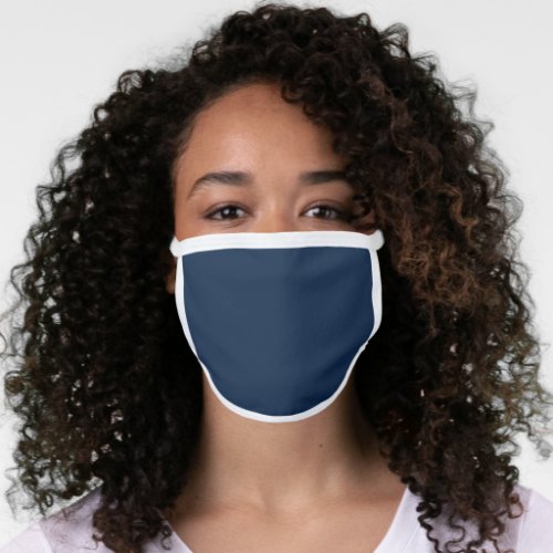 Solid Navy Blue Cotton Poly Face Mask