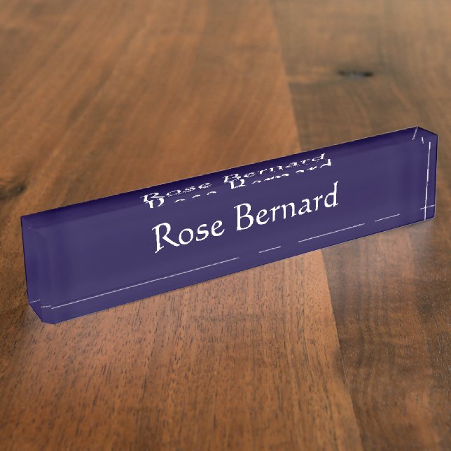 Solid Navy Blue Desk Name Plate (Side)