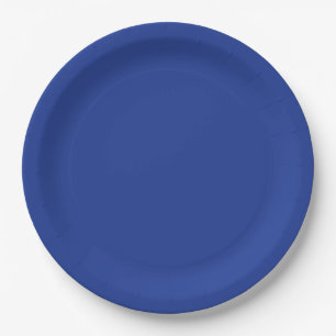 Solid navy blue paper plates