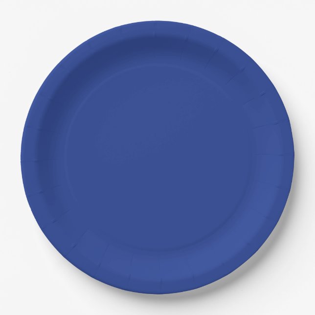 Solid navy blue paper plates (Front)