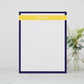 Solid Navy Blue, Pineapple Ribbon Name Monogram (Standing Front)