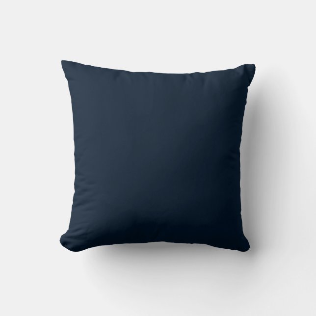 Solid Navy Blue Throw Pillow (Front)