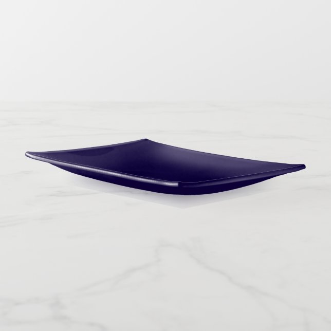 Solid Navy Blue Trinket Tray (Angled)