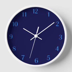 Solid Navy Blue Wall Clock