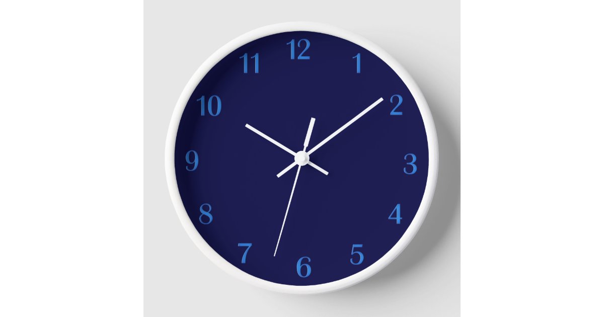 Solid Navy Blue Wall Clock Zazzle