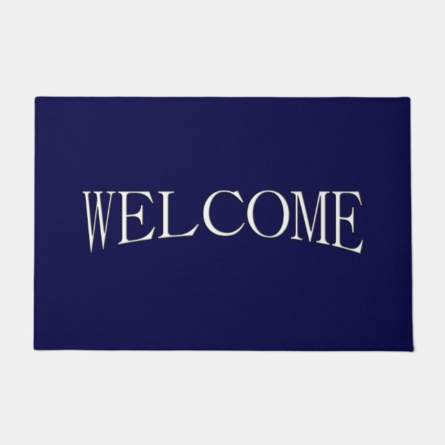 Solid Navy Blue Welcome Doormat (Front)