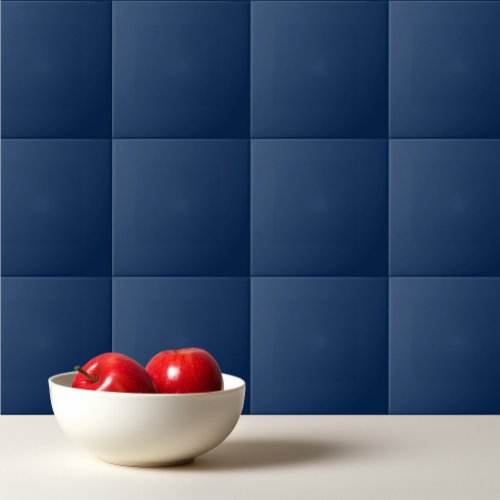 Solid navy indigo blue ceramic tile