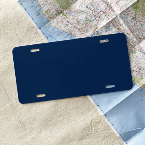 Solid navy indigo blue license plate