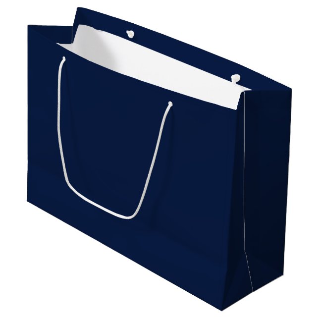 Solid navy night blue large gift bag (Front Angled)