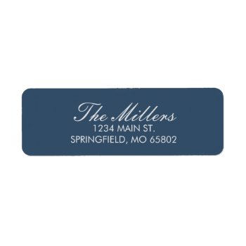 Solid Navy Return Address Labels by cardeddesigns at Zazzle