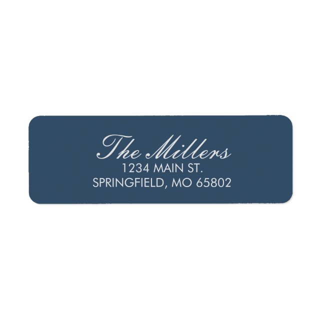 Solid Navy Return Address Labels (Front)