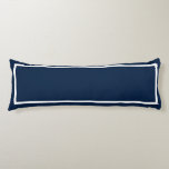 Solid Navy with White Trim  Body Pillow<br><div class="desc">Classic Solid Navy with White Trim.  Pair it with white,  stripes and more to create your dream room.  Also available in red,  grey,  black,  yellow,  white and more. Great for indoors our outdoor living.</div>