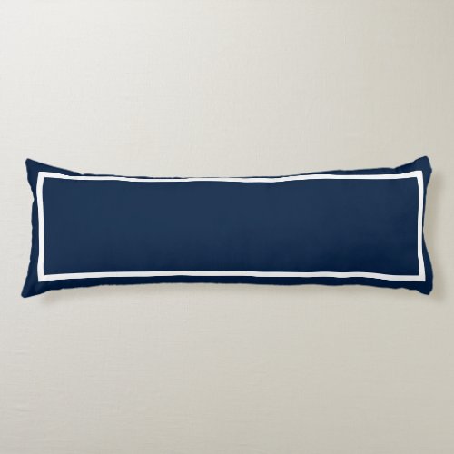 Solid Navy with White Trim  Body Pillow