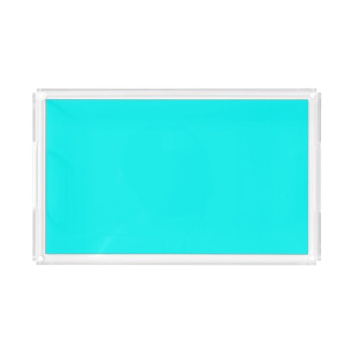 Solid neon bright aqua acrylic tray