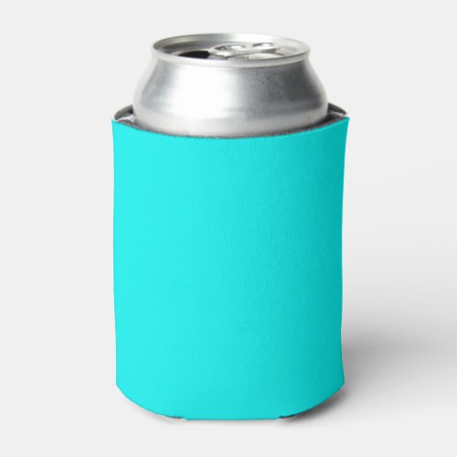 Solid neon bright aqua can cooler