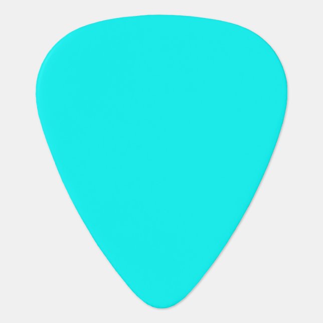 Solid neon bright aqua guitar pick (Front)