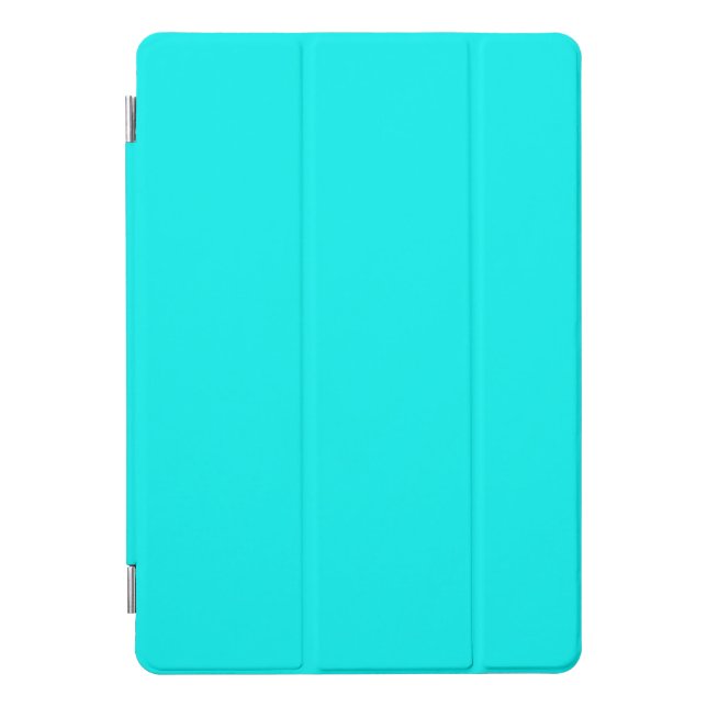 Solid neon bright aqua iPad pro cover (Front)