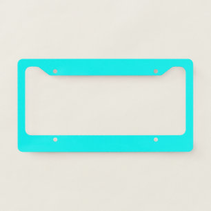 Solid neon bright aqua license plate frame