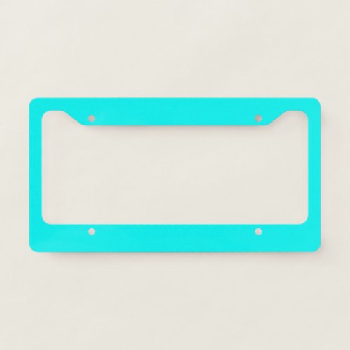 Solid neon bright aqua license plate frame